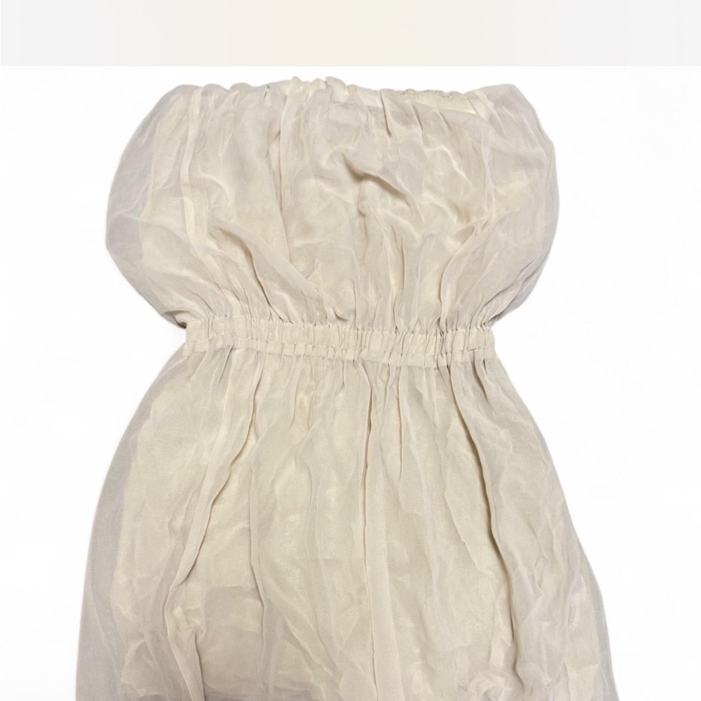 Elegant Cream Strapless Dress